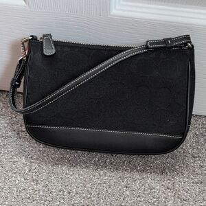 Coach Vintage Black Canvas and Leather Demi